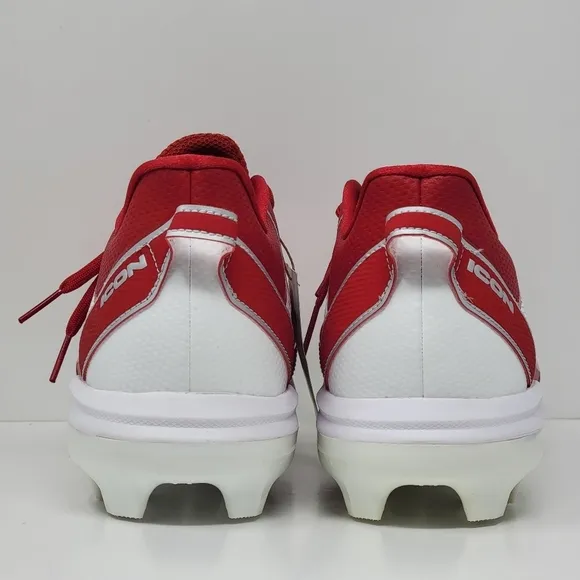 Adidas Mens Size 15 Red White Silver Icon 7 TPU Baseball Cleats Shoes S23880 New