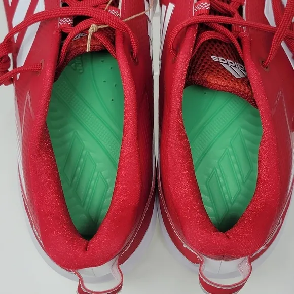 Adidas Mens Size 15 Red White Silver Icon 7 TPU Baseball Cleats Shoes S23880 New