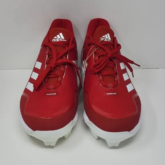 Adidas Mens Size 15 Red White Silver Icon 7 TPU Baseball Cleats Shoes S23880 New