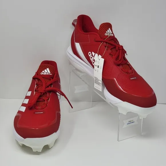 Adidas Mens Size 15 Red White Silver Icon 7 TPU Baseball Cleats Shoes S23880 New