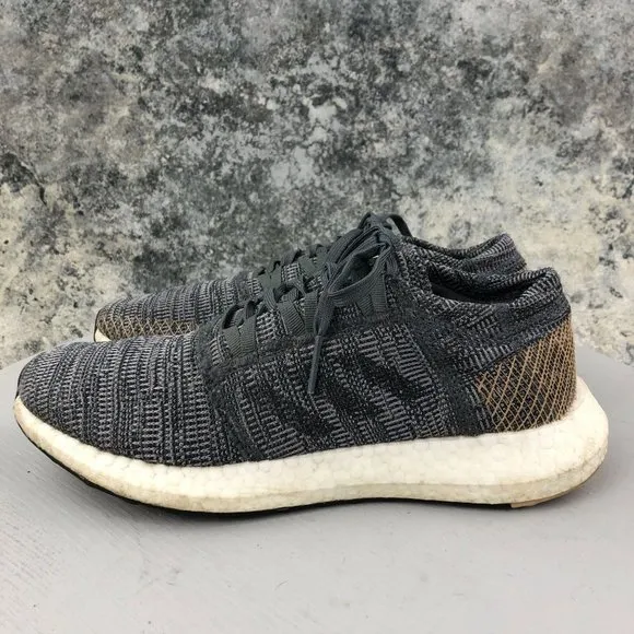 Adidas Men's Size 8 PureBoost Go Grey Pale Nude Lace-Up Running Sneakers B37806