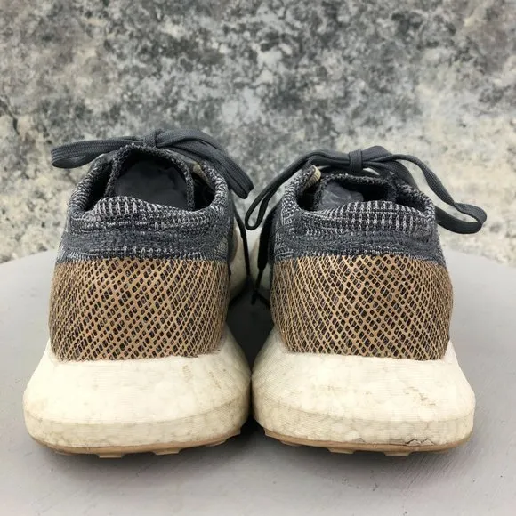 Adidas Men's Size 8 PureBoost Go Grey Pale Nude Lace-Up Running Sneakers B37806
