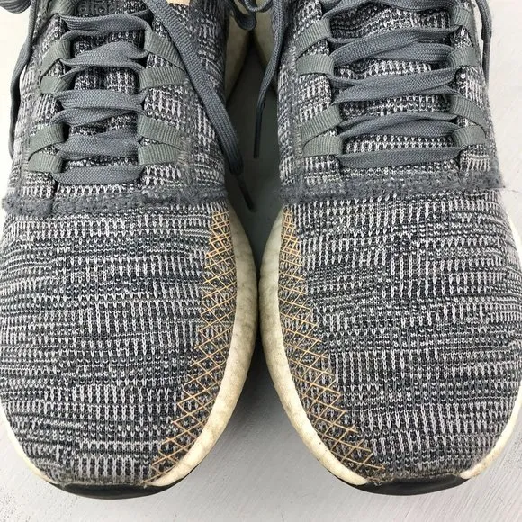 Adidas Men's Size 8 PureBoost Go Grey Pale Nude Lace-Up Running Sneakers B37806