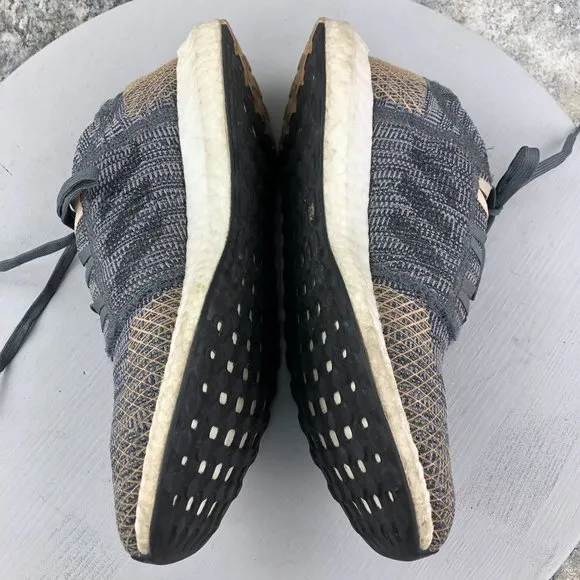 Adidas Men's Size 8 PureBoost Go Grey Pale Nude Lace-Up Running Sneakers B37806