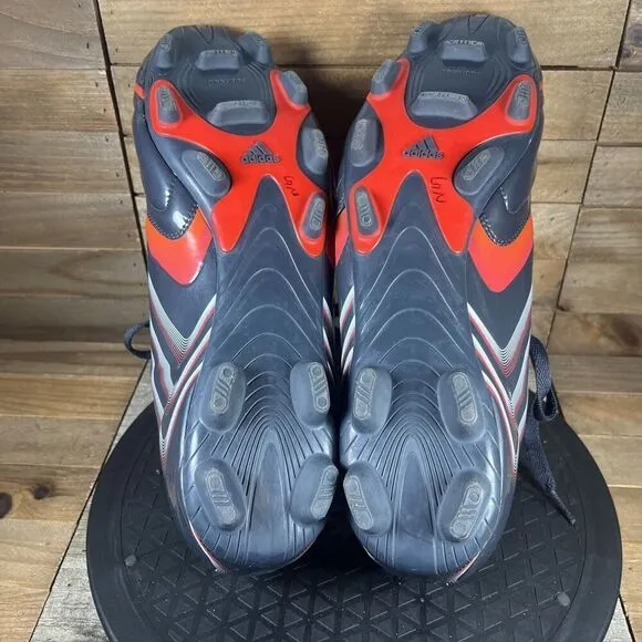 Adidas Mens Size 12 F10 Traxion Blue Red Lace Up Soccer Shoes Cleats Vintage