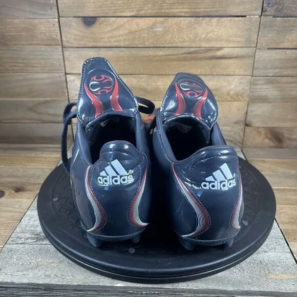 Adidas Mens Size 12 F10 Traxion Blue Red Lace Up Soccer Shoes Cleats Vintage