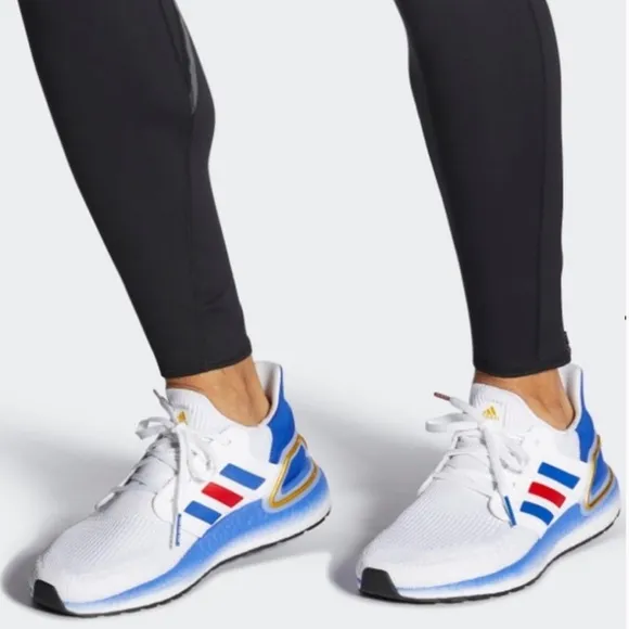 Adidas Men's UltraBOOST 20 USA Running Sneakers Shoes - Blue, White