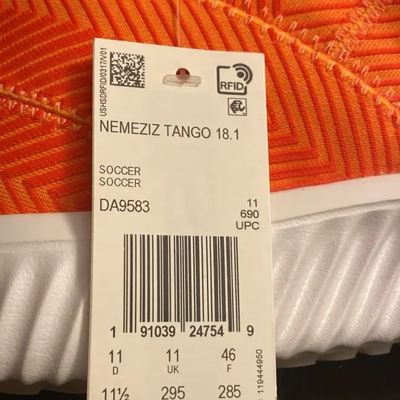 Adidas Nemeziz Tango 18.1 TR Zest Orange Training Soccer Shoes DA9583 Men 11.5