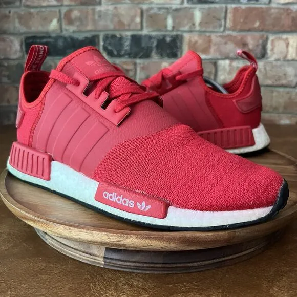 Adidas NMD R1 Scarlet Red White Reflective Sneakers Shoes H01916 Men's Size 11.5