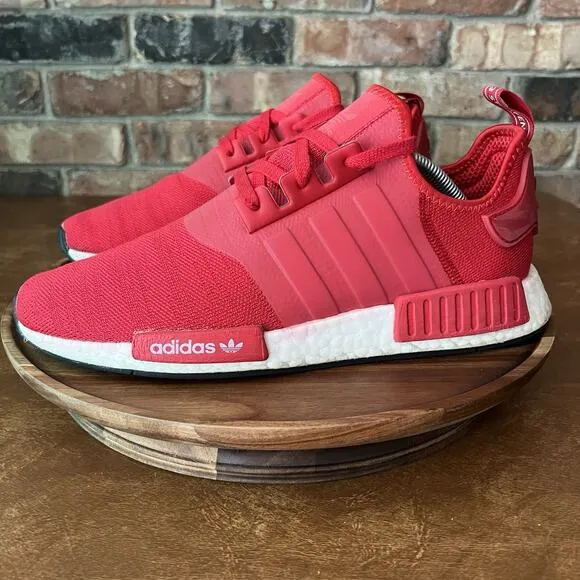 Adidas NMD R1 Scarlet Red White Reflective Sneakers Shoes H01916 Men's Size 11.5