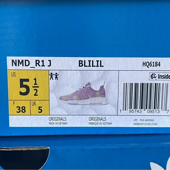 Adidas NMD R1 Shoes Kids 5.5 / Womens 7 Bliss Lilac Running Shoe New