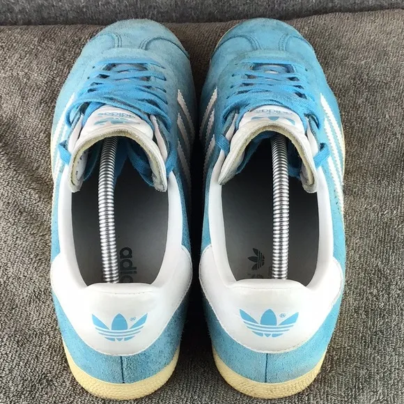 Adidas Originals Gazelle Blue Suede Nubuck Sail Gold Sneakers Sz 11.5
