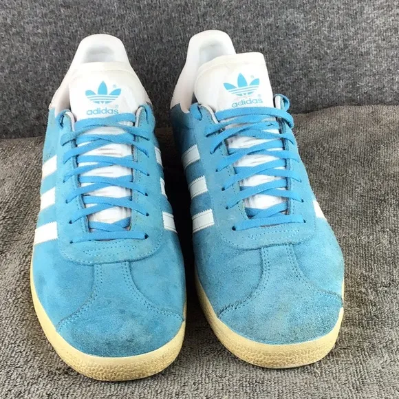 Adidas Originals Gazelle Blue Suede Nubuck Sail Gold Sneakers Sz 11.5