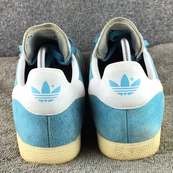 Adidas Originals Gazelle Blue Suede Nubuck Sail Gold Sneakers Sz 11.5