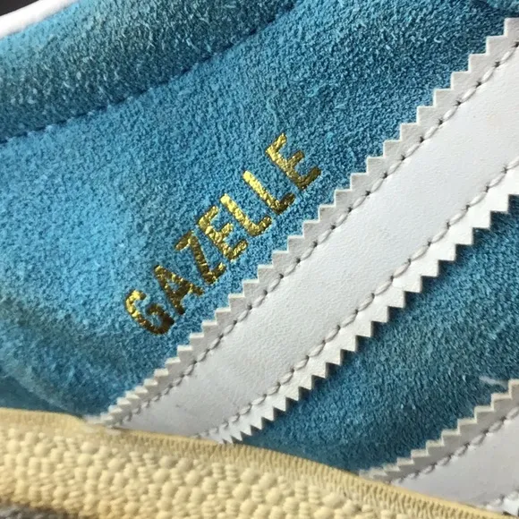 Adidas Originals Gazelle Blue Suede Nubuck Sail Gold Sneakers Sz 11.5