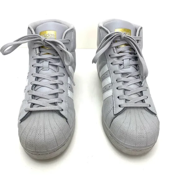 Adidas Originals Men's Grey/White Pro Model Mid J Basketball Shoes