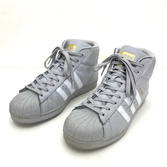 Adidas Originals Men's Grey/White Pro Model Mid J Basketball Shoes