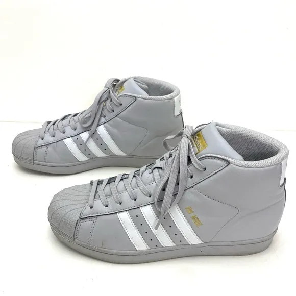 Adidas Originals Men's Grey/White Pro Model Mid J Basketball Shoes