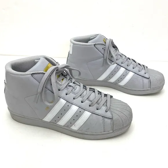 Adidas Originals Men's Grey/White Pro Model Mid J Basketball Shoes