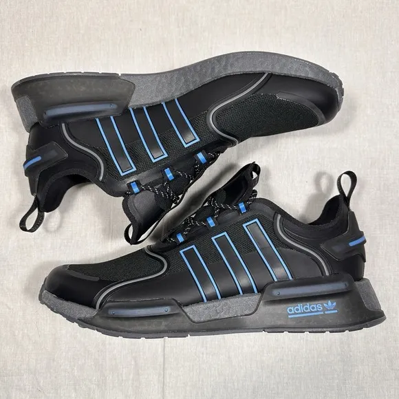 Adidas Originals NMD_R1 V3 Athletic Low Top Shoes Black Blue HQ6637 Mens Size 9