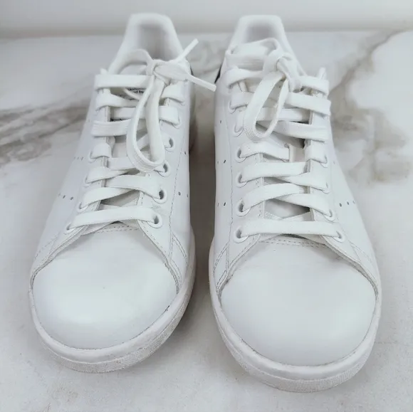 Adidas Originals Stan Smith White Navy Sneakers Tennis Shoes, 6.5(M) 7.5(W)