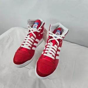 Adidas Originals Top Ten Hi Running Shoes Men's 10.5 Red White D65163 NIB