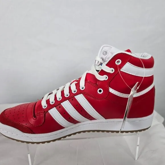 Adidas Originals Top Ten Hi Running Shoes Men's 10.5 Red White D65163 NIB
