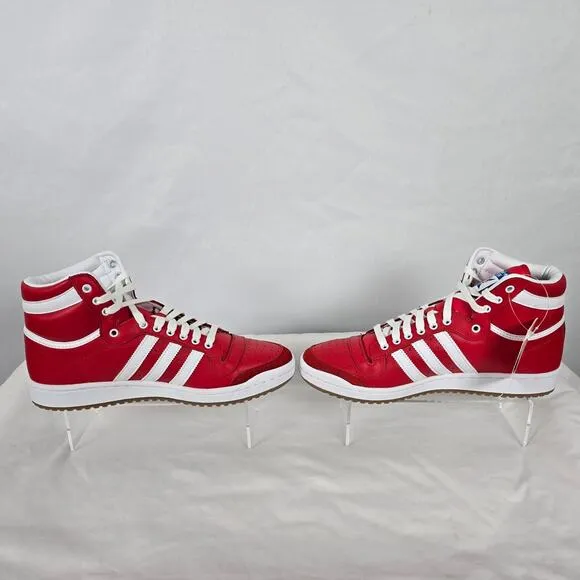 Adidas Originals Top Ten Hi Running Shoes Men's 10.5 Red White D65163 NIB