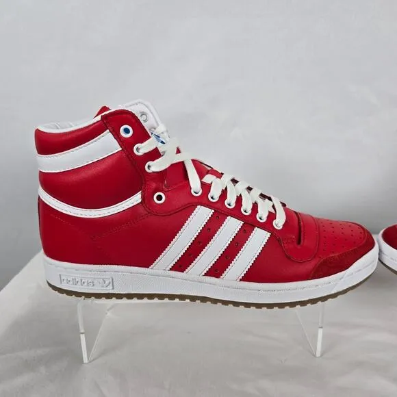 Adidas Originals Top Ten Hi Running Shoes Men's 10.5 Red White D65163 NIB