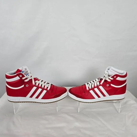Adidas Originals Top Ten Hi Running Shoes Men's 10.5 Red White D65163 NIB