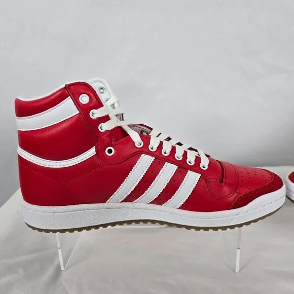 Adidas Originals Top Ten Hi Running Shoes Men's 10.5 Red White D65163 NIB