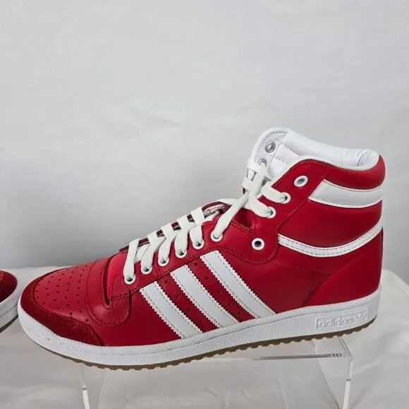 Adidas Originals Top Ten Hi Running Shoes Men's 10.5 Red White D65163 NIB