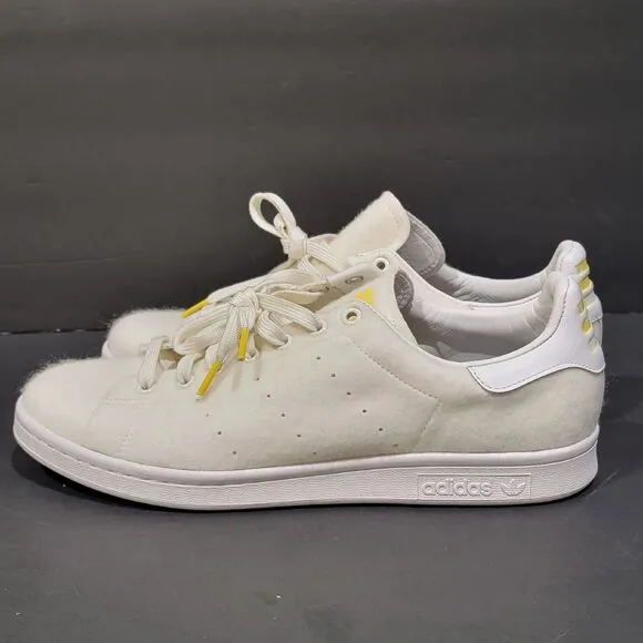 Adidas Pharrel Williams Stan Smith Tennis Ball Shoes Mens 12 White Fuzzy Sneaker