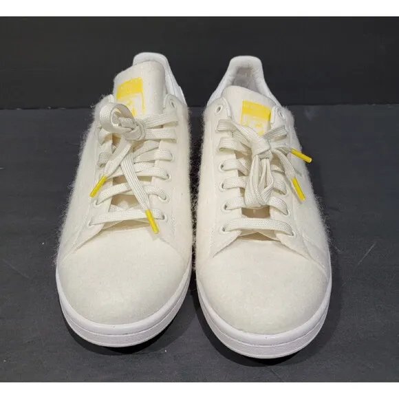 Adidas Pharrel Williams Stan Smith Tennis Ball Shoes Mens 12 White Fuzzy Sneaker
