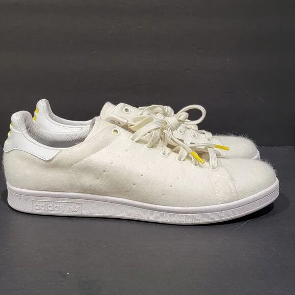 Adidas Pharrel Williams Stan Smith Tennis Ball Shoes Mens 12 White Fuzzy Sneaker