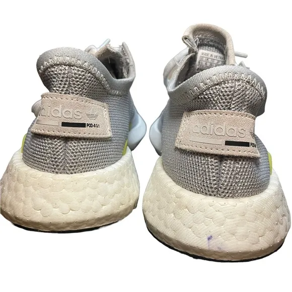 ADIDAS POD 3.1 boost gray neon yellow running sneakers tennis shoes men 6.5