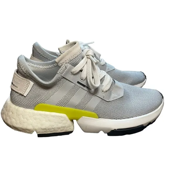 ADIDAS POD 3.1 boost gray neon yellow running sneakers tennis shoes men 6.5