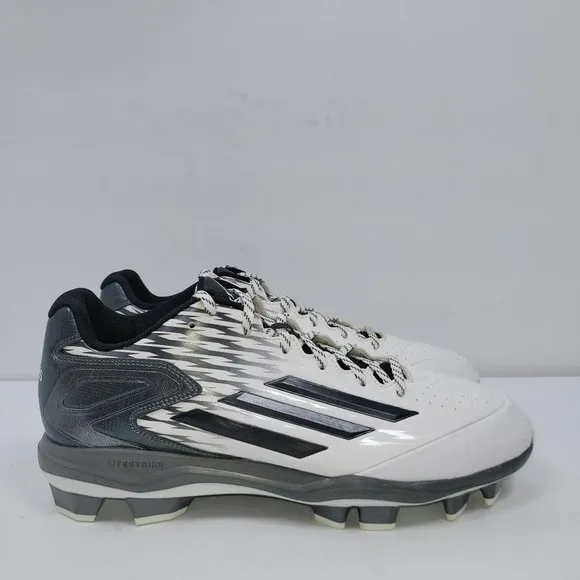 Adidas PowerAlley 3 TPU Men's White Black Baseball Cleats S84748 US Size 11.5
