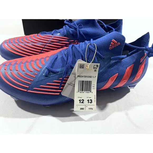 Adidas Predator Edge .1 Low FG H02954 Blue Soccer Football Cleats Shoes 12 NEW