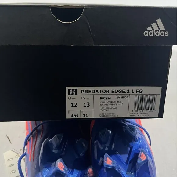 Adidas Predator Edge .1 Low FG H02954 Blue Soccer Football Cleats Shoes 12 NEW