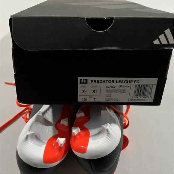 Adidas Predator League FG Soccer Cleats Black Mens Sz 7.5 Wmns Sz 8.5 Shoes NIB