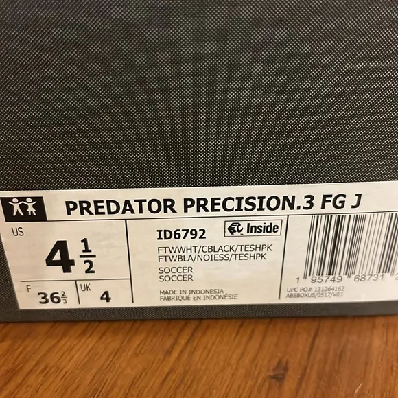 Adidas Predator Precision .3 FG J Soccer cleats shoes boys girls Youth Size 4.5