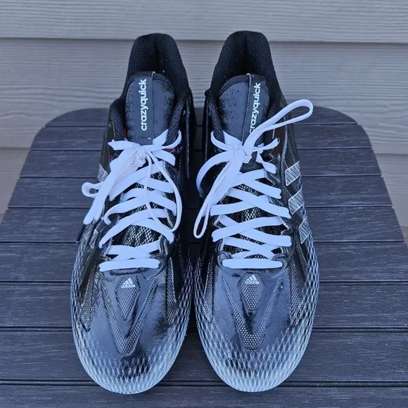 ADIDAS Quickframe Crazyquick Football Cleats Shoes Black White G98782 Men's 11