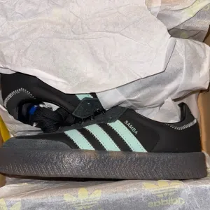 adidas Samba Black and Mint Athletic Shoes