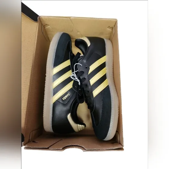 Adidas SAMBA Messi J Shoes Black/Gold LIMITED EDITION Youth Size 6 NWBT