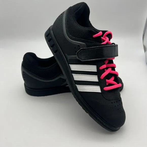 Adidas Shoes Mens Sz 7.5 Powerlift 2.0 Weightlifting Gym‎ Training Black Lace Up