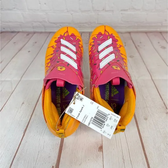 Adidas Simpsons X Freak Spark J 'Donut' Orange Football Cleats Size 6 (HR1576)