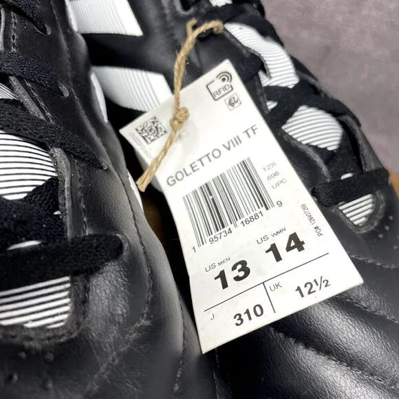 Adidas Soccer Cleats Men's Size 13 Black Goletto VIII TF Football Boots GY5775