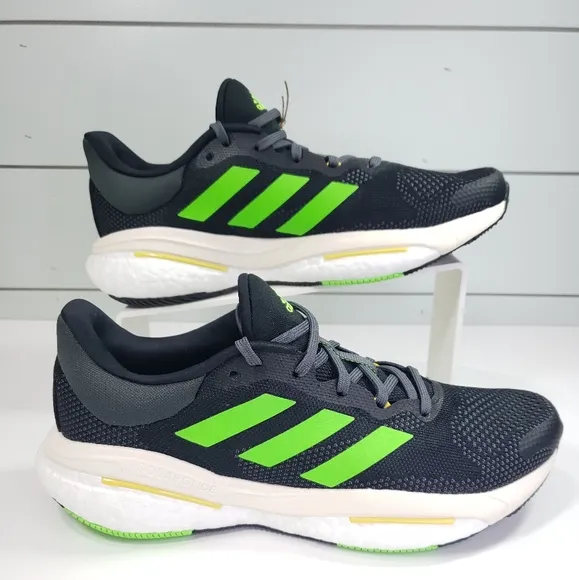 Adidas Solar Glide 5 Black Green GX6703 Training Running Shoes Sneakers Men 8.5
