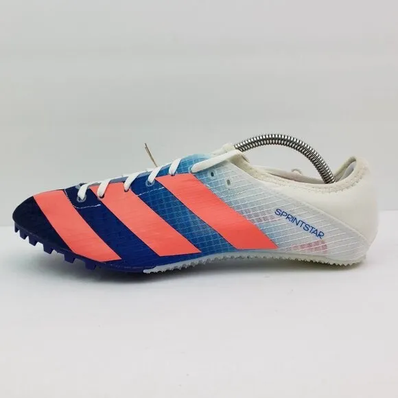 Adidas Sprintstar Mens Size 12 White Blue Track And Field Cleats Shoes GY0940